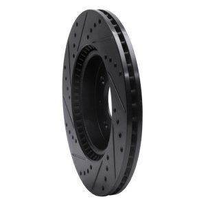 Hyundai Accent Brake Rotor (1) - Front Right - R1 Concepts - Drilled & Slotted - Black - `12-`23